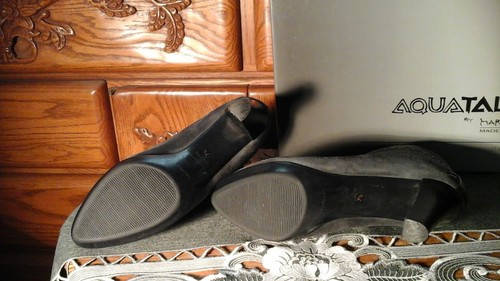 AQUATALIA NORDSTROM SZ 7.5 SEXY ANKLE BOOTIE BOOTS GREY SUEDE LEATHER W/ BOX - Picture 5 of 8