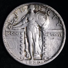 1920-S Standing Liberty Silver Quarter CHOICE XF++/AU E344 KGCAX
