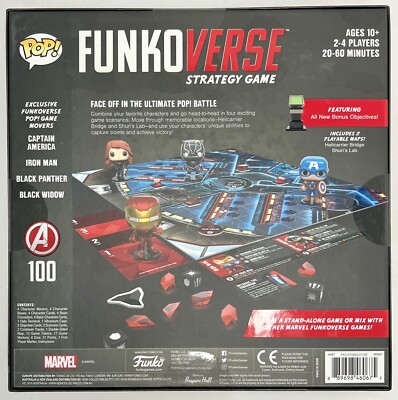 Pop! Funko Verse Strategy Game Marvel Capt America Iron Man Black