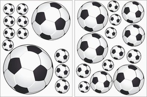 Wandtattoo Fußbälle Wandsticker Fußball 25 Stück 2 Bögen Kinderzimmer