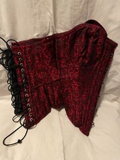 Victorian red jacquard gothic corset with steel boning