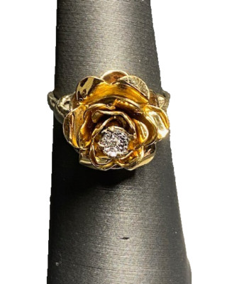 Mehrfarbige 925 Sterling Silber und Diamant Kinetic Art Rose, größenverstellbar