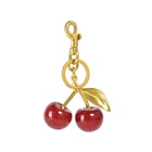 Cherry Keychain Charm Sparkling Resin & Metal Accessory Keychain