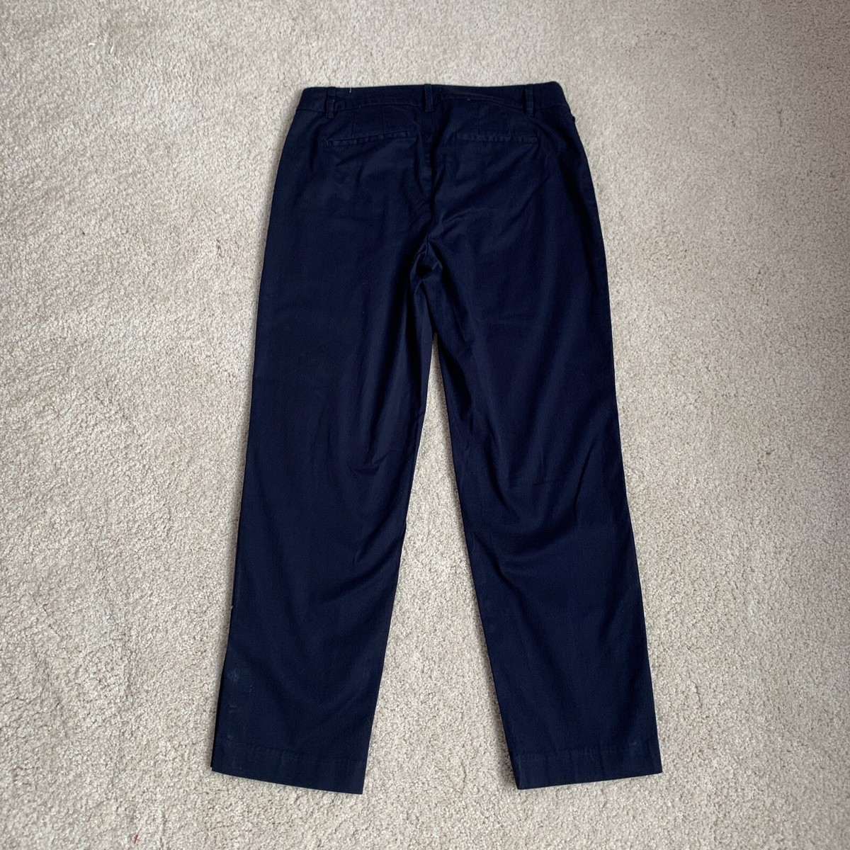 Talbots Perfect Crop Pants Womens 2 Blue Straight Leg Mid