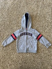 Oshkosh B gosh Toddler Boys Sweater Hoodie Gray Size 24m Vintage EUC