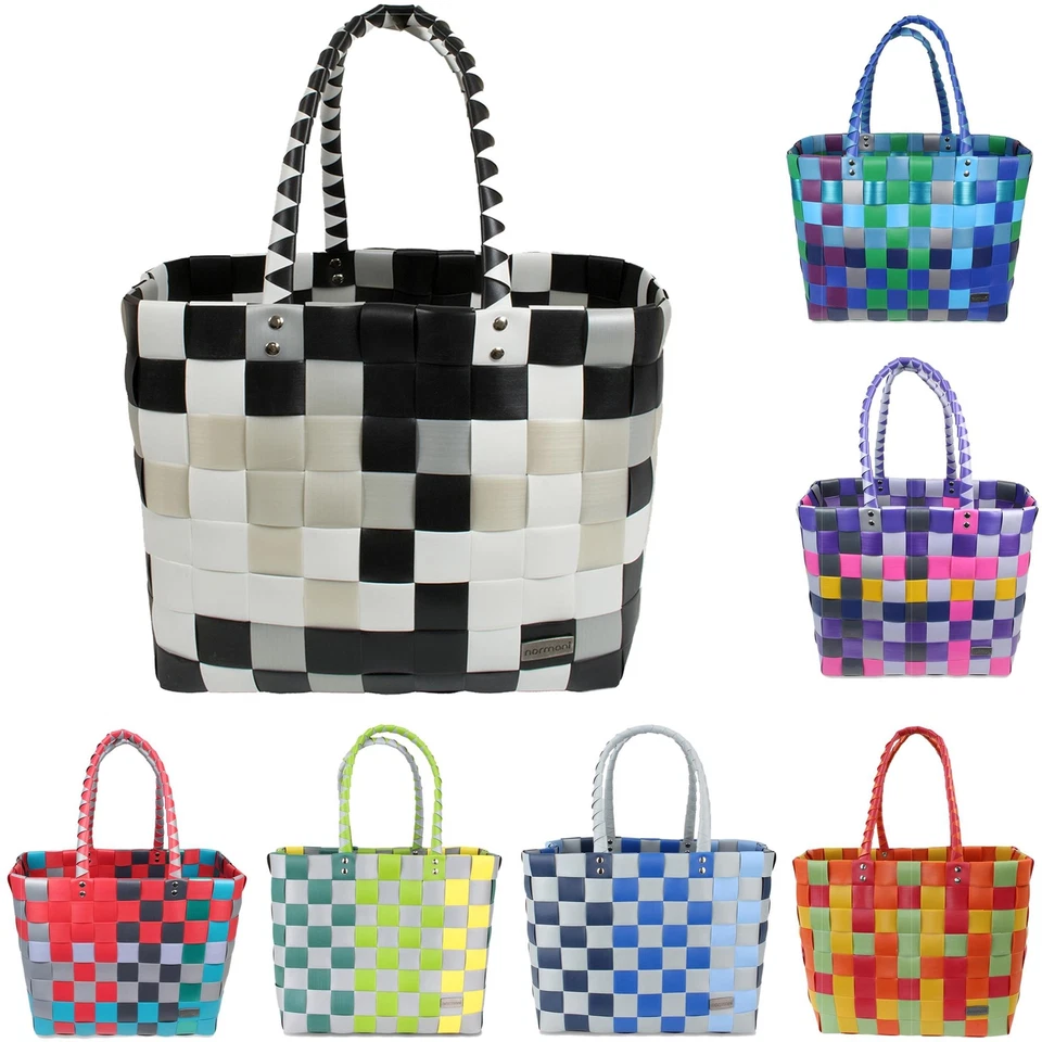 CIRCLE FIVE Einkaufskorb Flechtkorb aus Kunststoff Tasche geflochten viele Farben 20 Liter