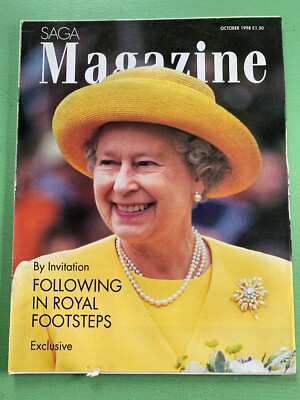 SAGA mag October-1998 QUEEN ELIZABETH II Lonnie Donegan Barbara Taylor Bradford