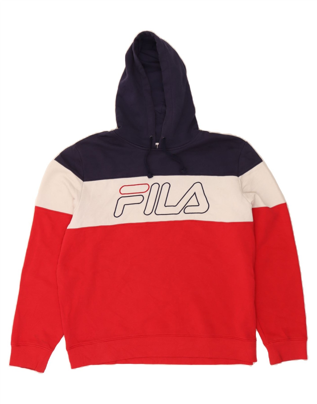 FILA Maglione Uomo Grafico con Cappuccio 2XL Rosso Colourblock Cotone ZA07