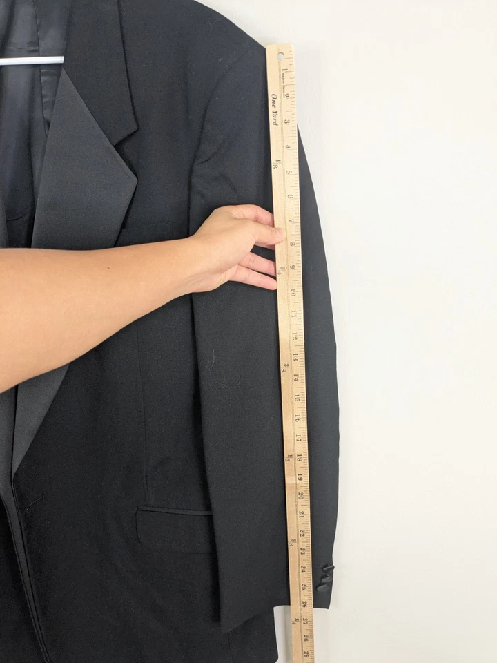 Chaqueta Esmoquin Pierre Balmain Para Hombre 46L Lana Negra Doble Pecho *Defecto* Foto 4 de 4