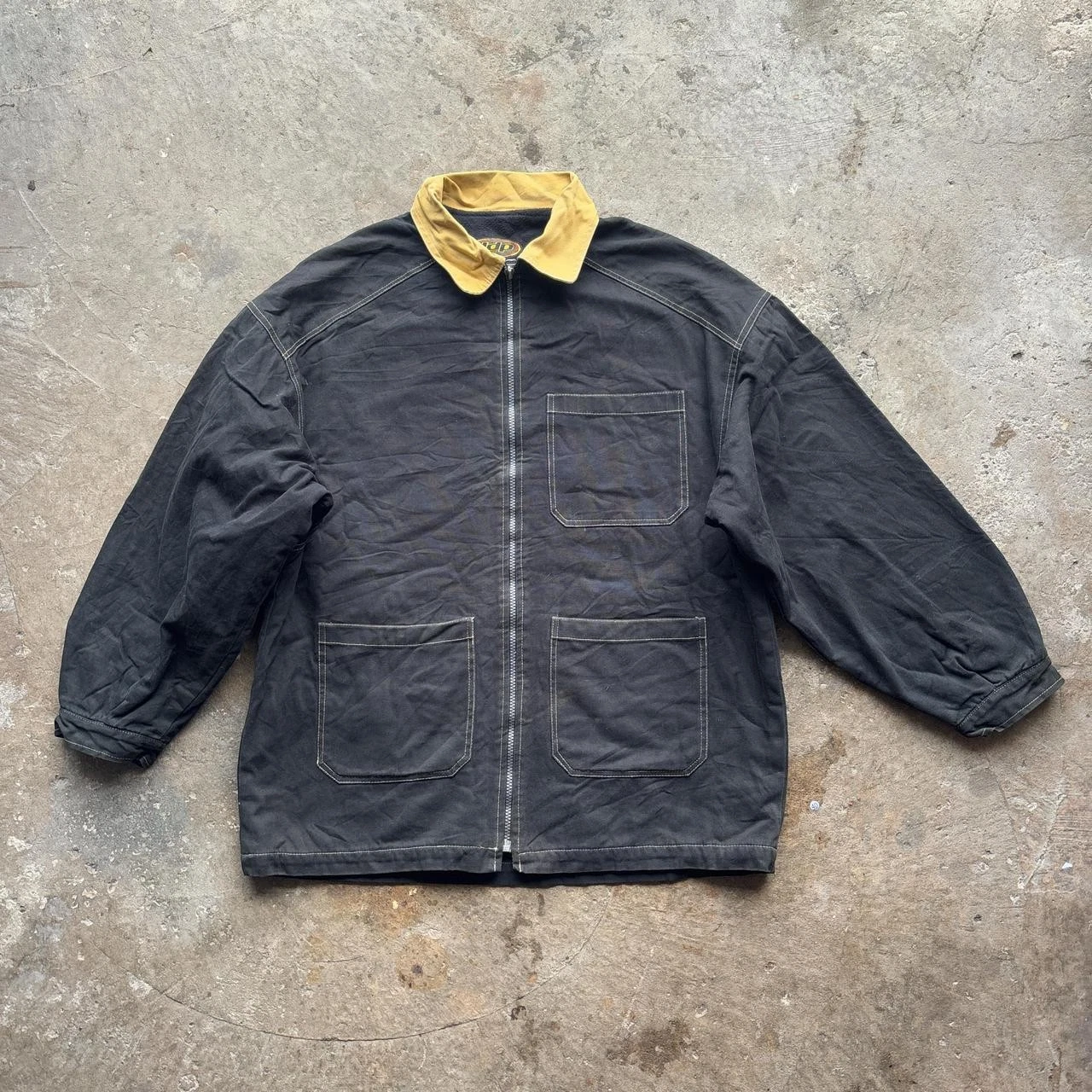 90s Black & yellow ddp workwear jacket