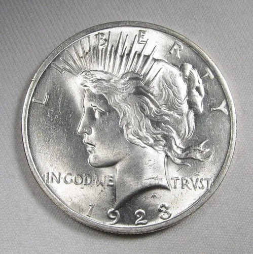 1923 Silver Peace Dollar CH UNC Coin AL591