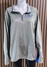 Nike Therma-Fit Men's L Gray Activewear Top Polyester Quarter Zip Outdoor Sports