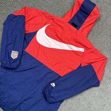 Men  s Nike Team USA Olympics Windbreaker Jacket Sz Small Red Blue Y2K Big Swoosh