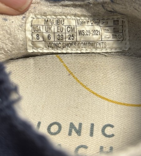 Vionic Beach Washable Canvas Slip-On Shoes Malibu Navy Womens Size 8 - Picture 5 of 7