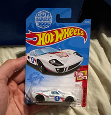 Hot Wheels Ford GT40 Then and Now white Gumball 3000 1:64 (GTB33-M7C5) long card