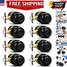 8 Pack Matte Black Door Knobs, Privacy Door Knob with Lock, Interior Doorknob...