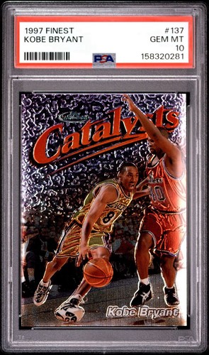 1997 TOPPS FINEST KOBE BRYANT CATALYSTS CARD #137 *GRADED PSA GEM MINT 10!