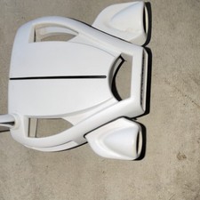 TaylorMade Spider Ghost Mallet Putter White/Red w/ SuperStroke Grip Cover