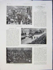 Original Old Vintage Print Ostende LeopMonument Belgium Dynasty French 1931