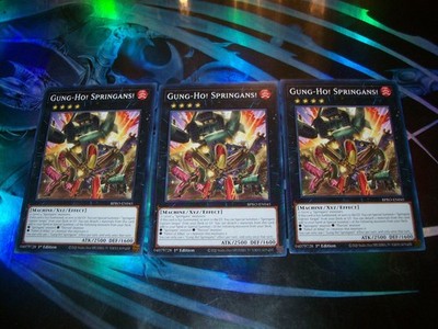 3x Gung-Ho! Springans! 1st Edition Common BPRO-EN045 Yu-Gi-Oh!