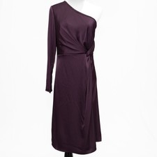 Aidan Mattox Rich Shiraz One-Shoulder Knotted Midi-Dress Size 6