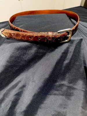 Ralph Lauren Genuine Alligator Sterling Silver Buckle Unisex Belt Made Italy 32 Ralph Lauren Genuine Alligator Sterling Silver Buckle Unisex  main image 2