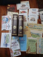 2 National Geographic Maps With Faux Leather Slip Covers And 20  Different Maps
