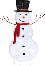 VINGLI Snowman Outdoor Christmas Decorations with 90 LED Lights, White 