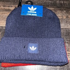 adidas Unisex Fold Beanie 2-pack Blue  Red NWT