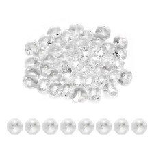 50Pcs 10mm 1 Hole K9 Crystal Octagon Glass Chandelier Beads, Clear