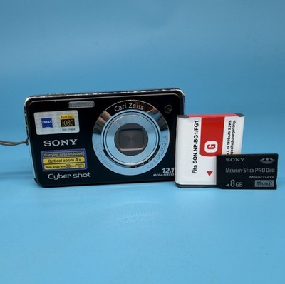 Sony Cyber-shot DSC-W215 12.1MP Digital Camera With Memory Card, Black - Tested