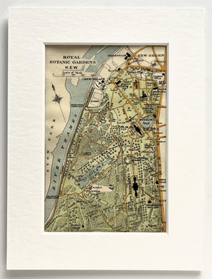#ad Kew Royal Botanical Gardens Plan 1918 Mounted Antique Map GBP 7.99
