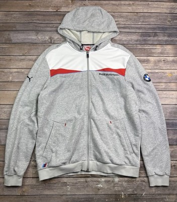Puma BMW Motorsport Racing Full Zip Sweatshirt Jacket Pockets Men s Size Large