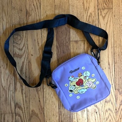 BT21 Group Doodle Athletic Crossbody Bag Purple Lavender