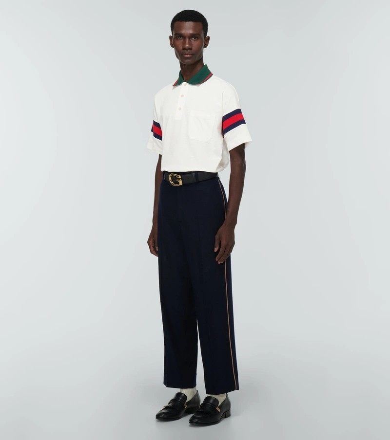 New Authentic Gucci Web Polo White Size M image 4