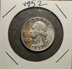 1952 Philadelphia Mint Silver Washington Quarter Coin