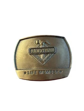 Vintage Handyman Club of America Life Member 1996 Brass Belt Buckle 3x2.5”