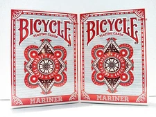 TWO NEW SEALED RED BICYCLE MARINER AIR CUSHIONED FINISH PLAYING CARD DECKS