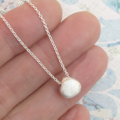 djs Sundance Sol Sterling Silver Drop Charm Chain Necklace Boho Brushed Finish