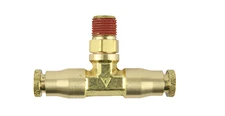 Burnscon DOT Tee Fitting 1/4" Tube x 1/4" Tube x 1/8" NPT Brass Gas Adapter