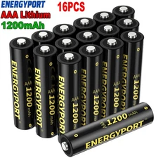 ENERGYPORT 16PCS AAA Lithium Battery 1200mAh Ultimate Non-Rechargeable Batteries