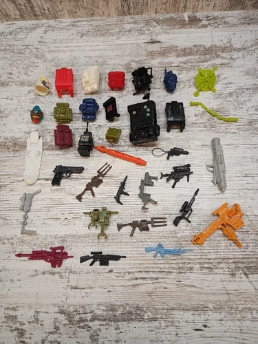 Vintage GI Joe Accessories, Weapons, And Helmets Mixed Lot. Couple Of TMNT Incl.
