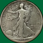 1918-S Walking Liberty Half Dollar Very Fine VF Coin, Scratches #37439