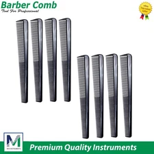 8Pcs Black Carbon Barber Fiber Cutting Comb Fine Tooth Professional Hair Comb