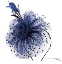 Fascinators Hats for Women Tea Party Headband Kentukyi Derbiy Hats Navy Blue