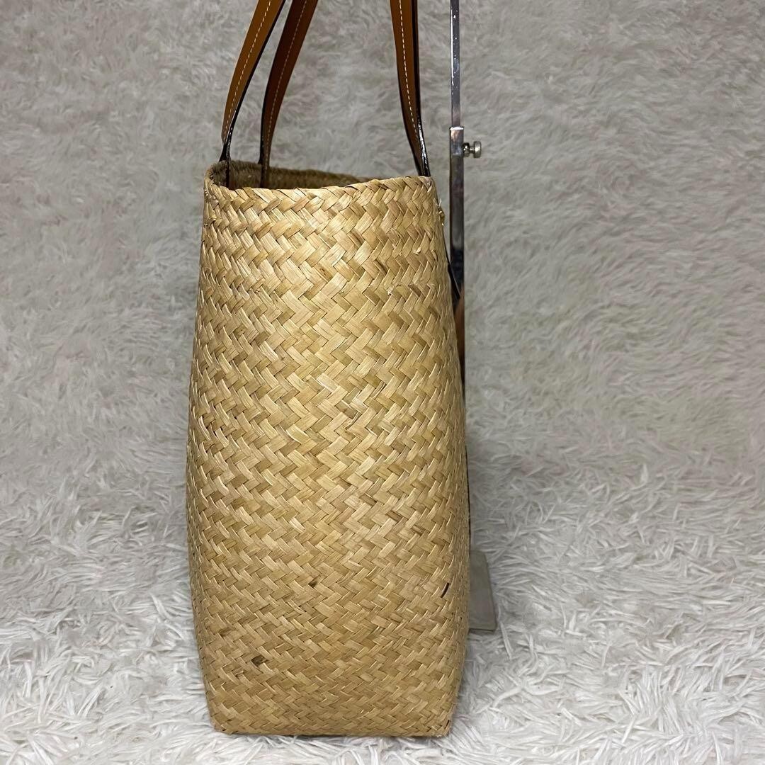 JIMMY CHOO ジミー チュウ MARI RAFFIA TOTE/S Beach Tote E/W | Rose/Latte Raffia Embroidered Tote Bag