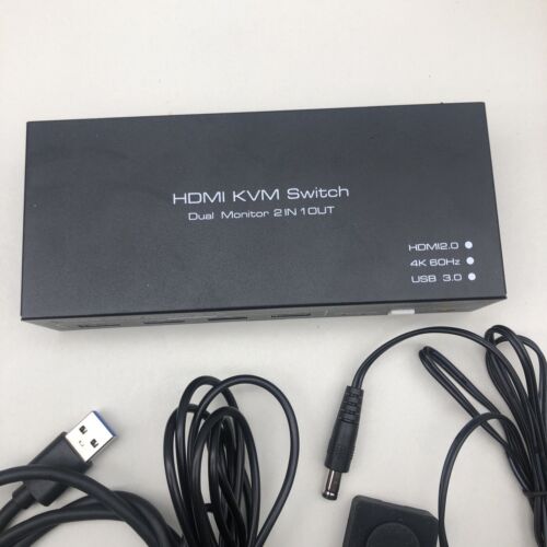 4k 60hz HDMI 2.0 KVM Switch USB 3.0 Dual Monitors & Dual Computers 2x2 - Picture 2 of 16