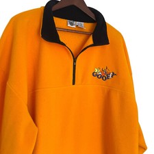 Vintage 90s Disney Catalog 1/4 Zip Fleece Pullover Jacket XL Mens Yellow Goofy