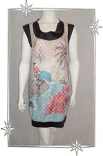 = Superbe Robe Droite Fantaisies Tons de Bleus Beige Noir ... Anatopik Taille 40