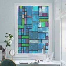 UK STOCK Retro Frosted Privacy Glass Film Opaque Stained Static Window Sticker